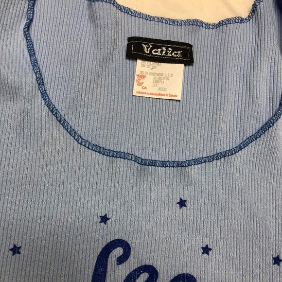 Y2K Leo zodiac glittery pastel blue tank top! - Picture 3 of 4